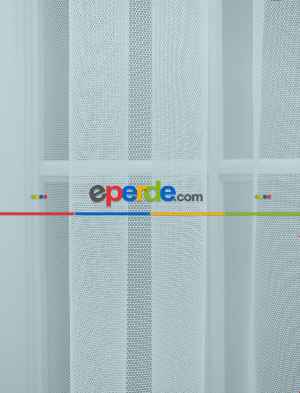 Grek Tül Perde - Petek Zemin- Beyaz-ekru - Kurşunlu Tül