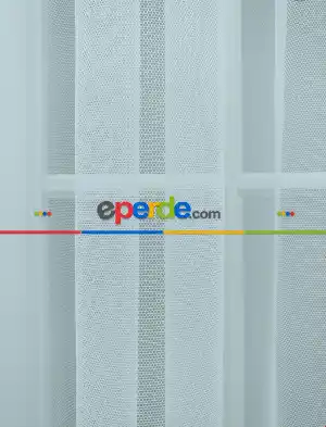 Grek Tül Perde - Petek Zemin- Beyaz-ekru - Kurşunlu Tül