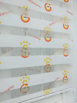 Gs Galatasaray Zebra Perde- Kırmızı-sarı