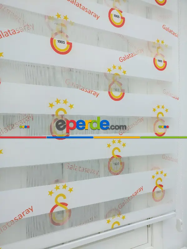Gs Galatasaray Zebra Perde- Kırmızı-sarı