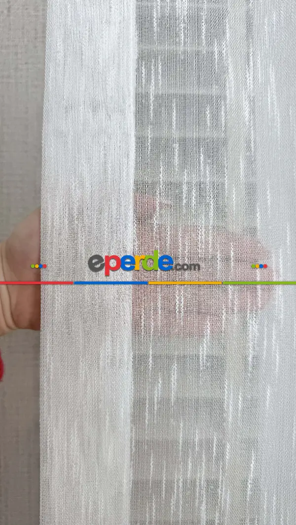 Ekru, Seyrek Pile, Bambu Şantuk, Tül Perde,yumuşak, Dökümlü