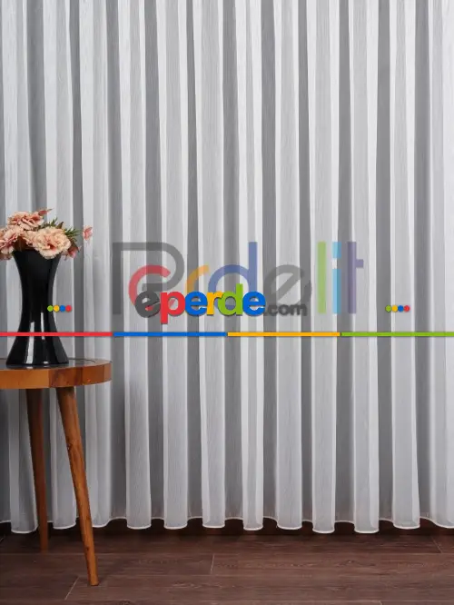 Her Eve Uyum Sağlayan Klasik Ekru Düz Tül Perde