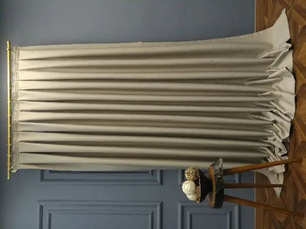 Salon Perdesi - Modern Keten Görünümlü Işık Geçirmez Karatma Fon Perde 2021 Ikon- Vizon Rengi