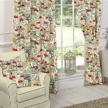 Ev Desenli Fon Perde Evim 388 Kumaşı Kalındır Duck Bezi Değildir