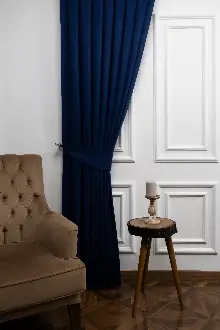 Parlament Mavisi Düz Fon Perde En Dökümlü Fon- Mavi Koyu