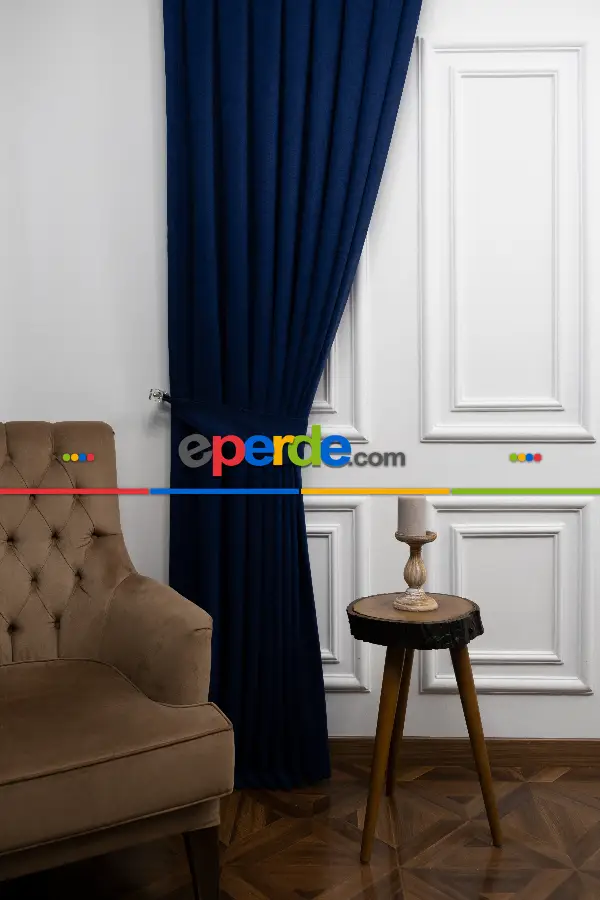 Parlament Mavisi Düz Fon Perde En Dökümlü Fon- Mavi Koyu