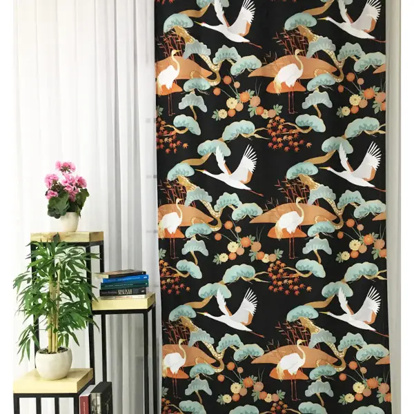 Turna Desenli Fon Perde Evm221- Kumaşı Kalındır Duck Bezi Değildir- Çok Renkli