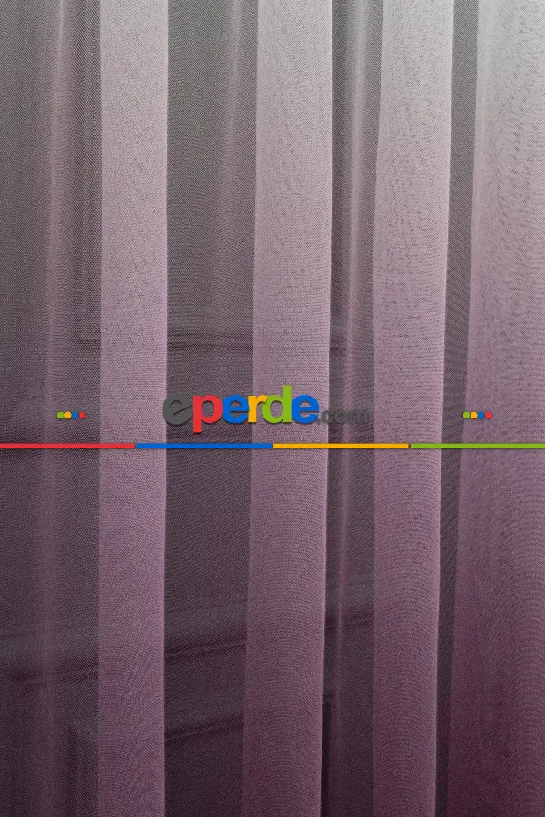 Tül Yarım Renkli Degrade Tül Renkli Tül