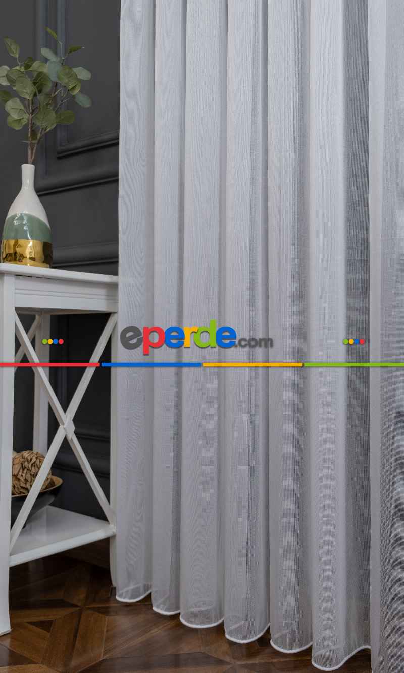 Salon - 2025 Sezonu Düz - Dökümlü Ütü İstemeyen Tül - İtinalı Dikiş Garantisi - Kurşunlu Tül