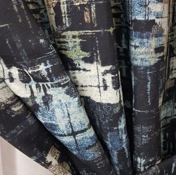 Salon Abstrakt Desenli Fon Perde Evm1504 Kumaşı Kalındır Duck Bezi Değildir-  Çok Renkli 2