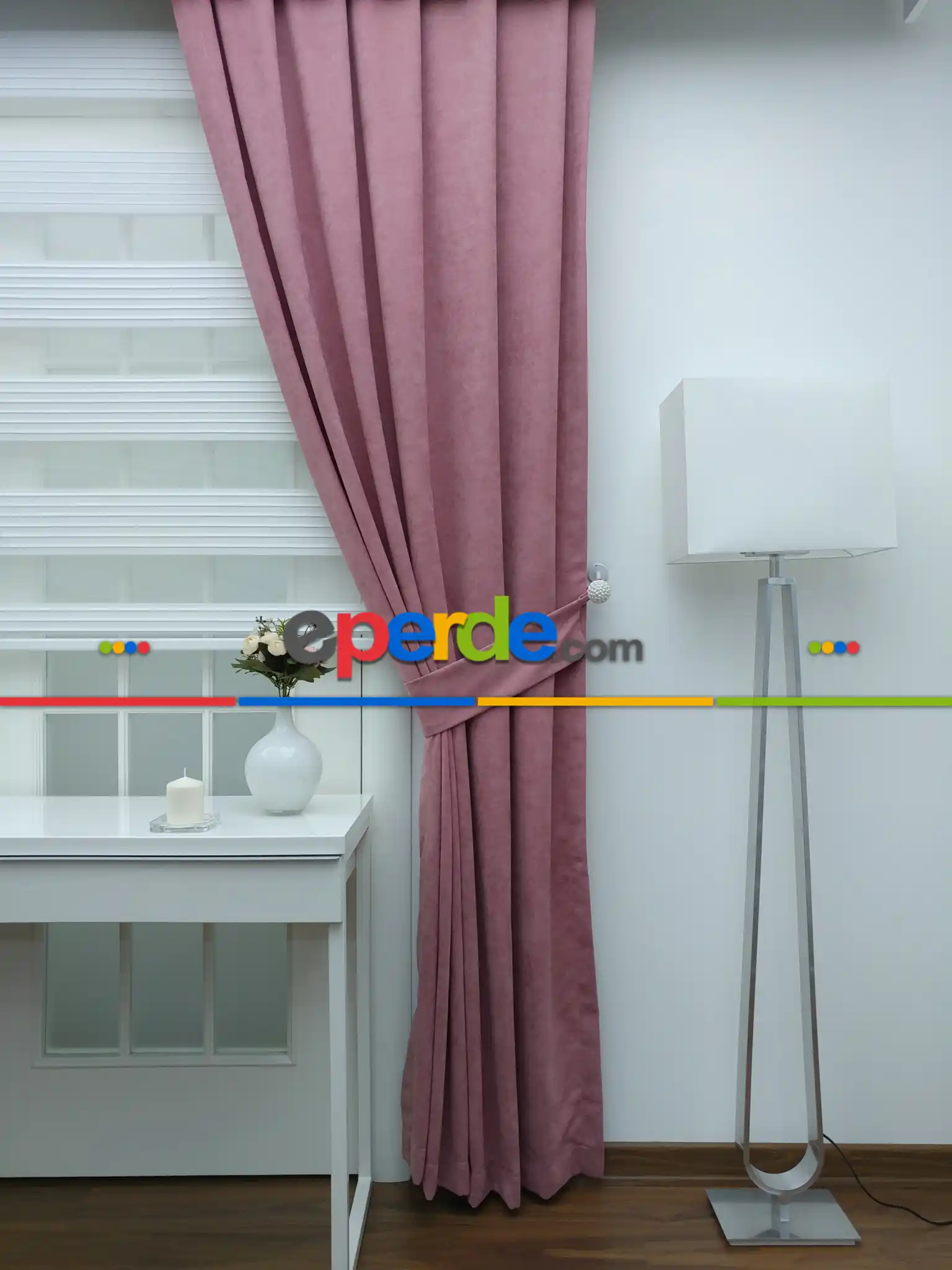 Bebek Odası - Pembe - Düz Fon Perde 827