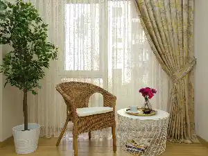 Sarı Bej Jakar Fon Perde (150)- Sarı