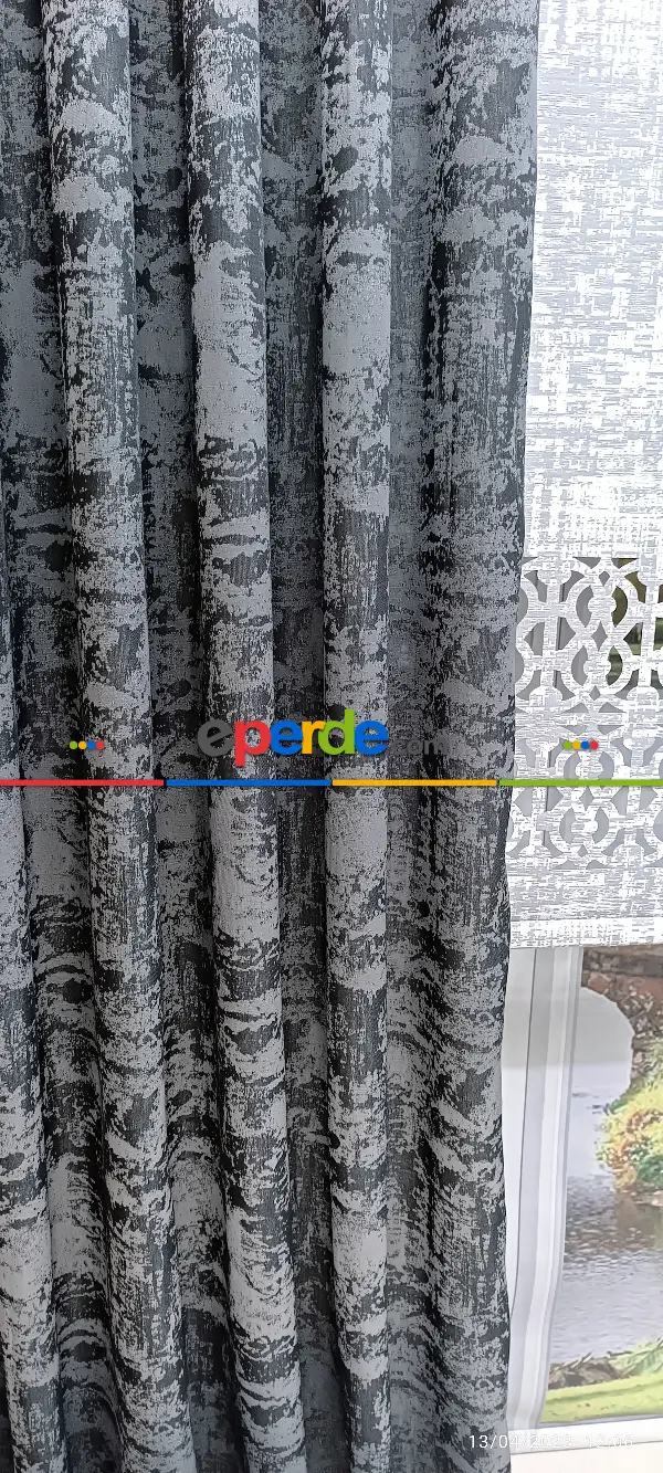 Yatak Odası - 2023 Elit Modern Damask Desenli Fosforlu İplik Dokuma Fon Perde - 3