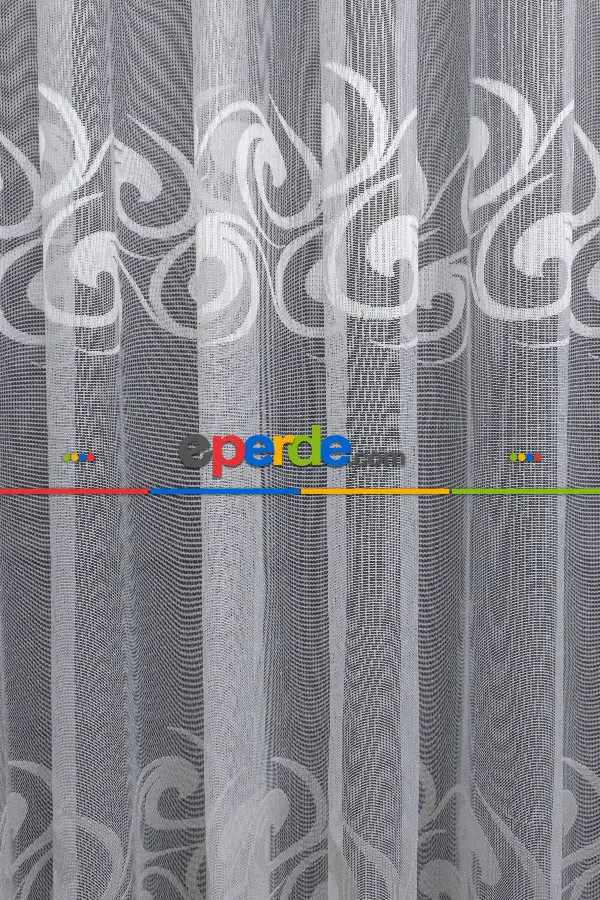 Mutfak Ft Serisi Vakko Desen Tül Perde- Ekru