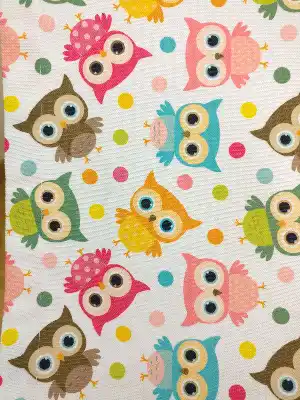 Kız & Erkek Çocuk Odası Baykuşlar Fon Perde ( Kalın Pamuklu Kumaş)- Pembe-fuşya-hardal Sarısı-turkuaz