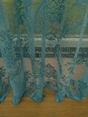 #üreticifirma Turkuaz Damask Desenli Tül Perde 1.kalite- Turkuaz