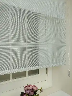 Çocuk Odası - Bambu Tül Stor - Çiftli Sistem Tül Stor Perde (bamboo)- Mavi Doymamış-su Yeşili