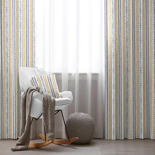 Etnik Fon Perde Evim1539 Kumaşı Kalındır Duck Bezi Değildir- Mavi-beyaz