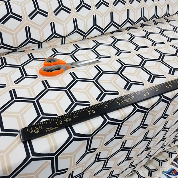 Geometrik Desenli Fon Perde Evm216 _g - Kumaşı Kalındır Duck Bezi Değildir.- Siyah-Gri-Füme-Antrasit-Beyaz