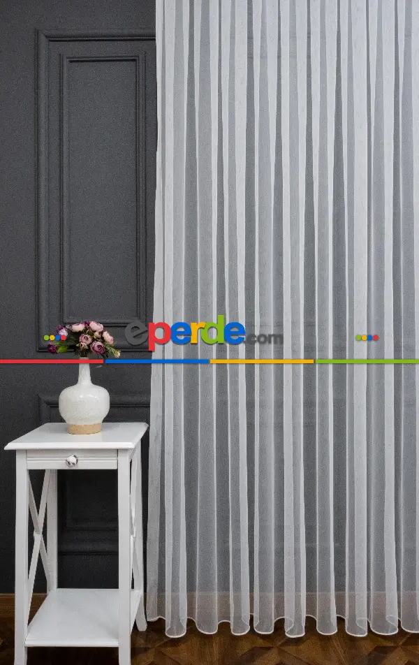 Yatak Odası - Grek Düz Tül Ekru Renk - İtinalı Dikiş Garantisi