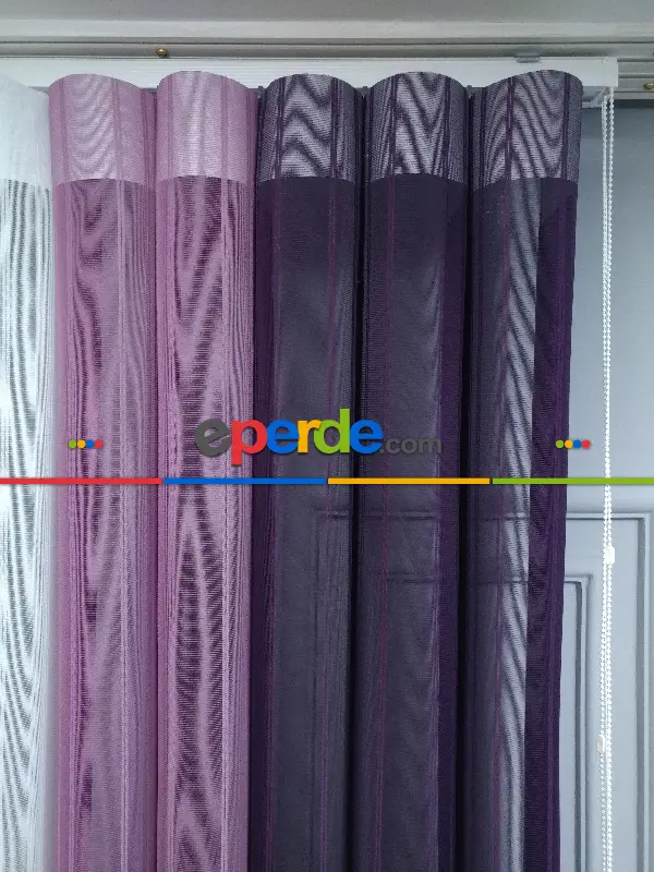 Lens Akıllı Dikey Tül Perde 116- Mürdüm-pembe Koyu