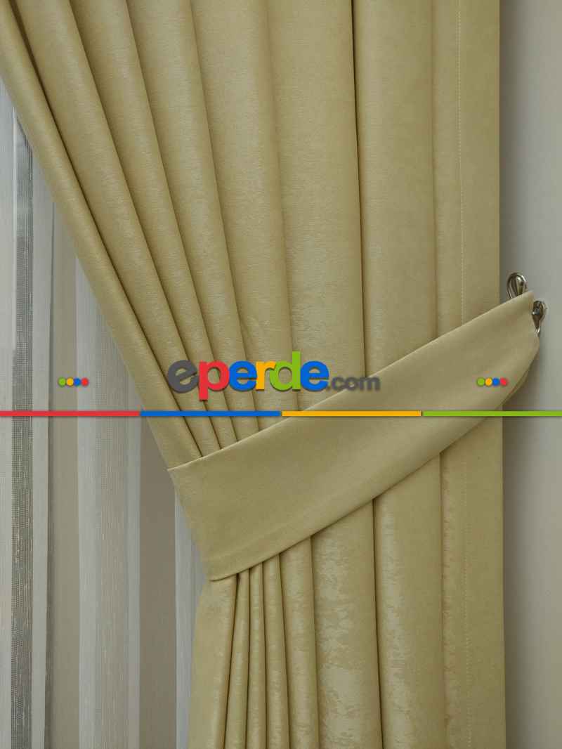 Soft Açık Bej Fon Perde Geniş En (285)- Açık Camel