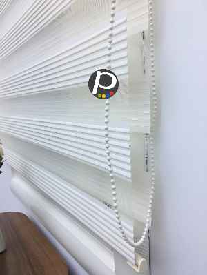 Dar Plise Zebra Perde - Krem- Krem