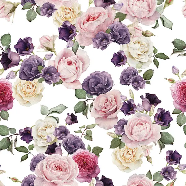 Çiçek Desenli Fon Perde Evm672 Kumaşı Kalındır Duck Bezi Değildir- Beyaz-Pembe Açık