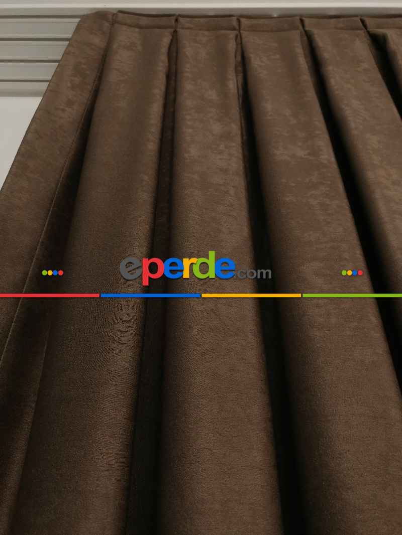 Salon - Soft Fon Perde Sütlü Kahve Dökümlü En - Sütlü Kahve