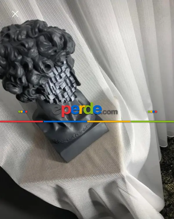 Salon - Brillant Düz İpek Pırlanta Lüx Tül Perde