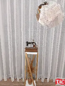 Taç Cemre Düz Örme Yeşil Kırışmaz Ütü İstemez Tül Perde