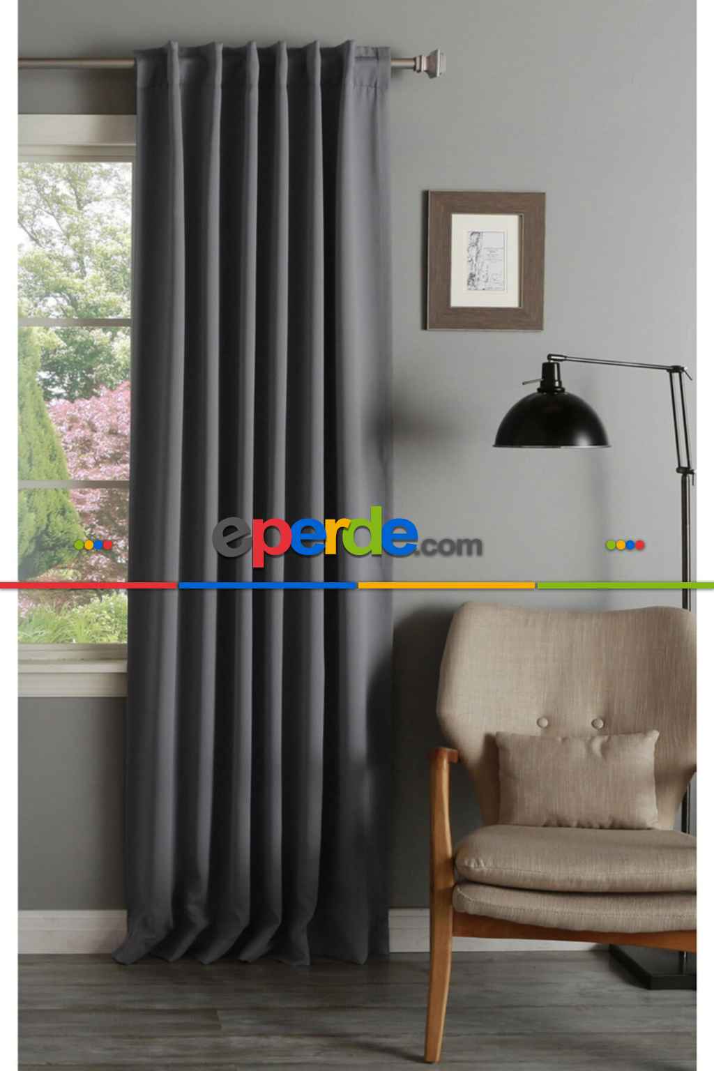 Blackout Koyu Gri Karartma Fon Perde