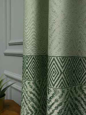 Modern Pano Fon Perde Bantlı Çift Renk - 501- Yeşil-bej-haki