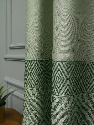 Modern Pano Fon Perde Bantlı Çift Renk - 501- Yeşil-bej-haki