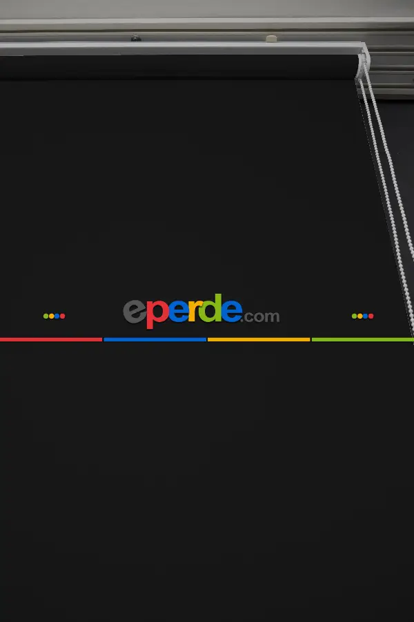 Salon Stor - Siyah Renk Lazer Kesim Mat Stor Perde (ister Düz - İster Lazer Kesimli Satın Alın)