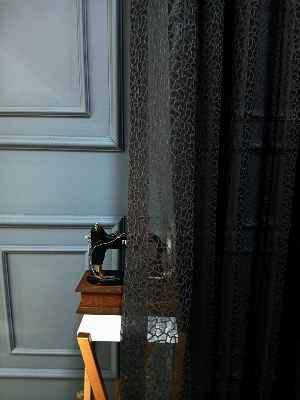 Gri Füme Antrasit Leopar Desen Desen Modern Tül Perde