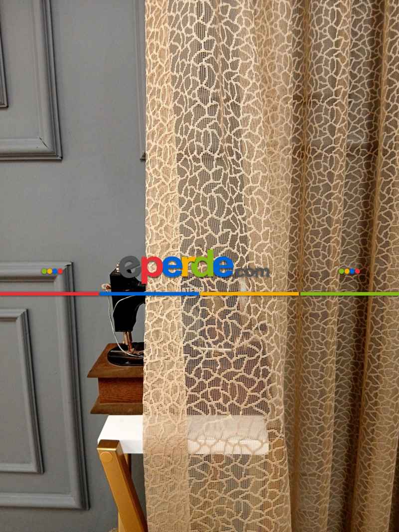 Vizon Leopar Desen Desen Modern Tül Perde