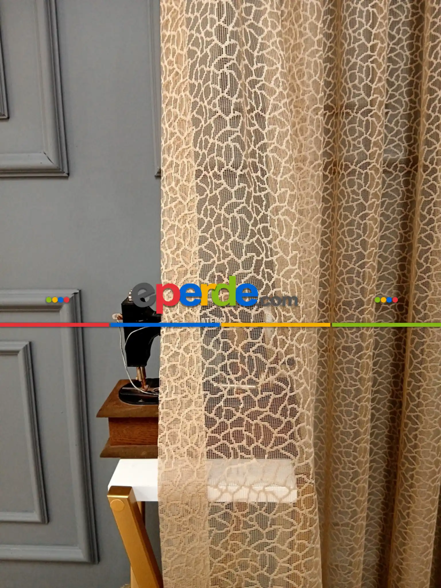 Vizon Leopar Desen Desen Modern Tül Perde