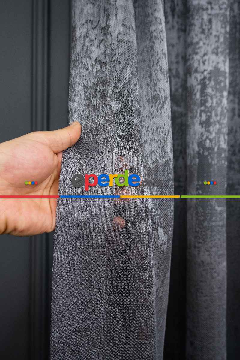 Bulut Tül Exculusive Micro Örgü Tül Perde Gri - Füme - Antrasit