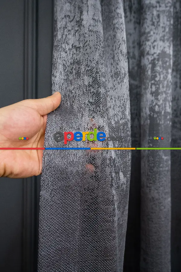 Bulut Tül Exculusive Micro Örgü Tül Perde Gri - Füme - Antrasit