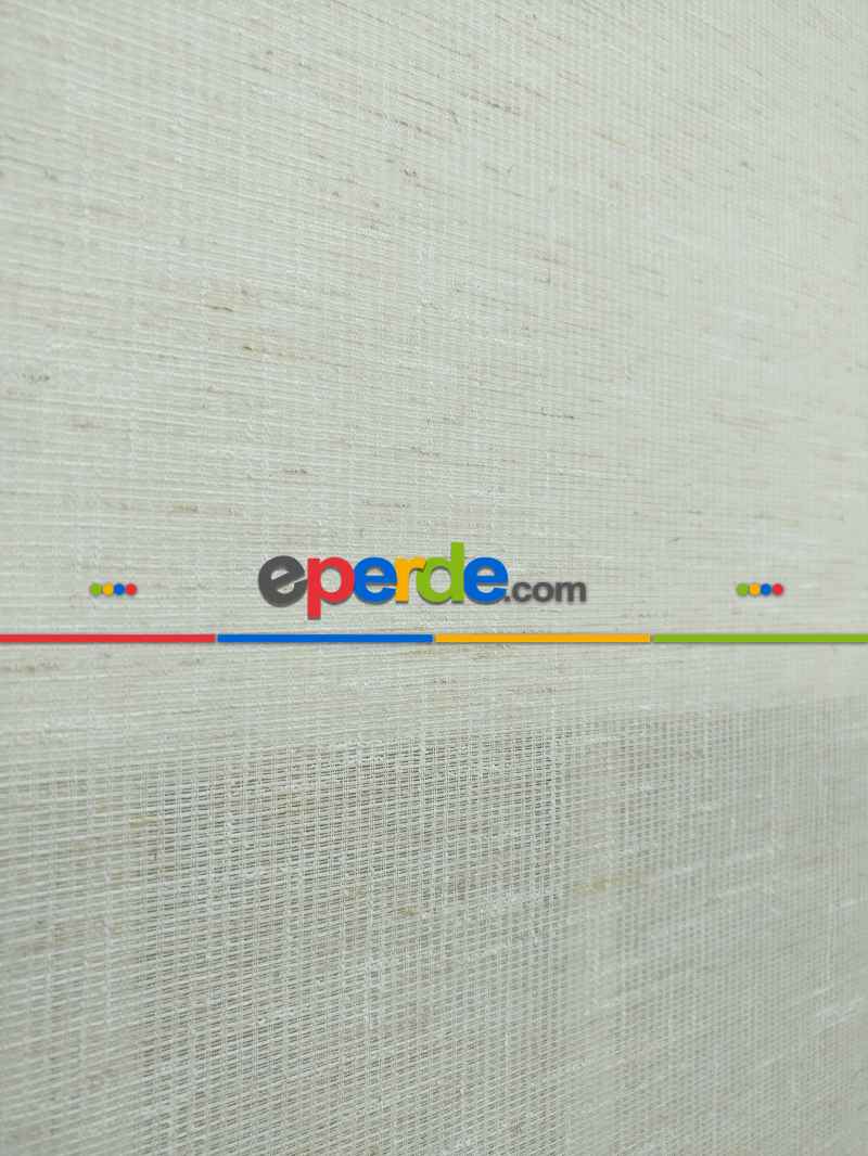 Çiftli Sistem Naturel Keten Tül Stor- Bej