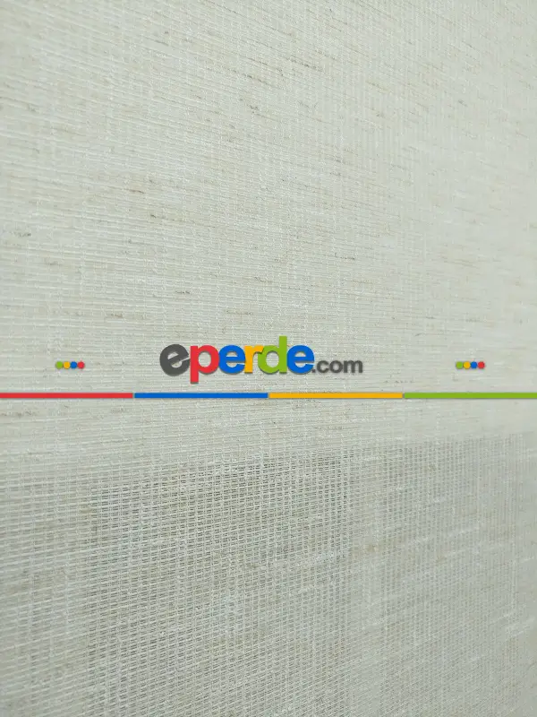 Çiftli Sistem Naturel Keten Tül Stor- Bej