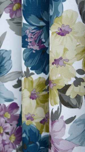 Desenli Fon Perde ( Kalın Pamuklu Kumaş)- Füme-mor-pembe Koyu-hardal-petrol Mavisi