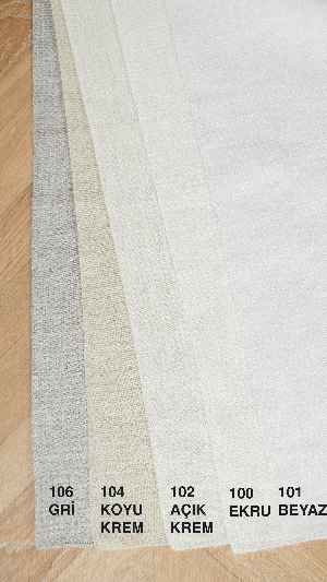 Ekru Düz Tül Perde, Ağır Gramajlı Premium Seri, Eteği Kurşunlu