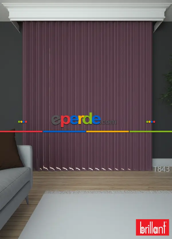 Brillant Akıllı Tül Perde Fuşya Renkli Tül Dikey Zebra Perde Düz 1. Kalite