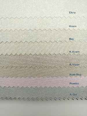 Yaldızlı Stor Perde Pastel Simli Serisi (pvc Kaplama) Kalın Dokulu 8 Farklı Renk- Krem Koyu