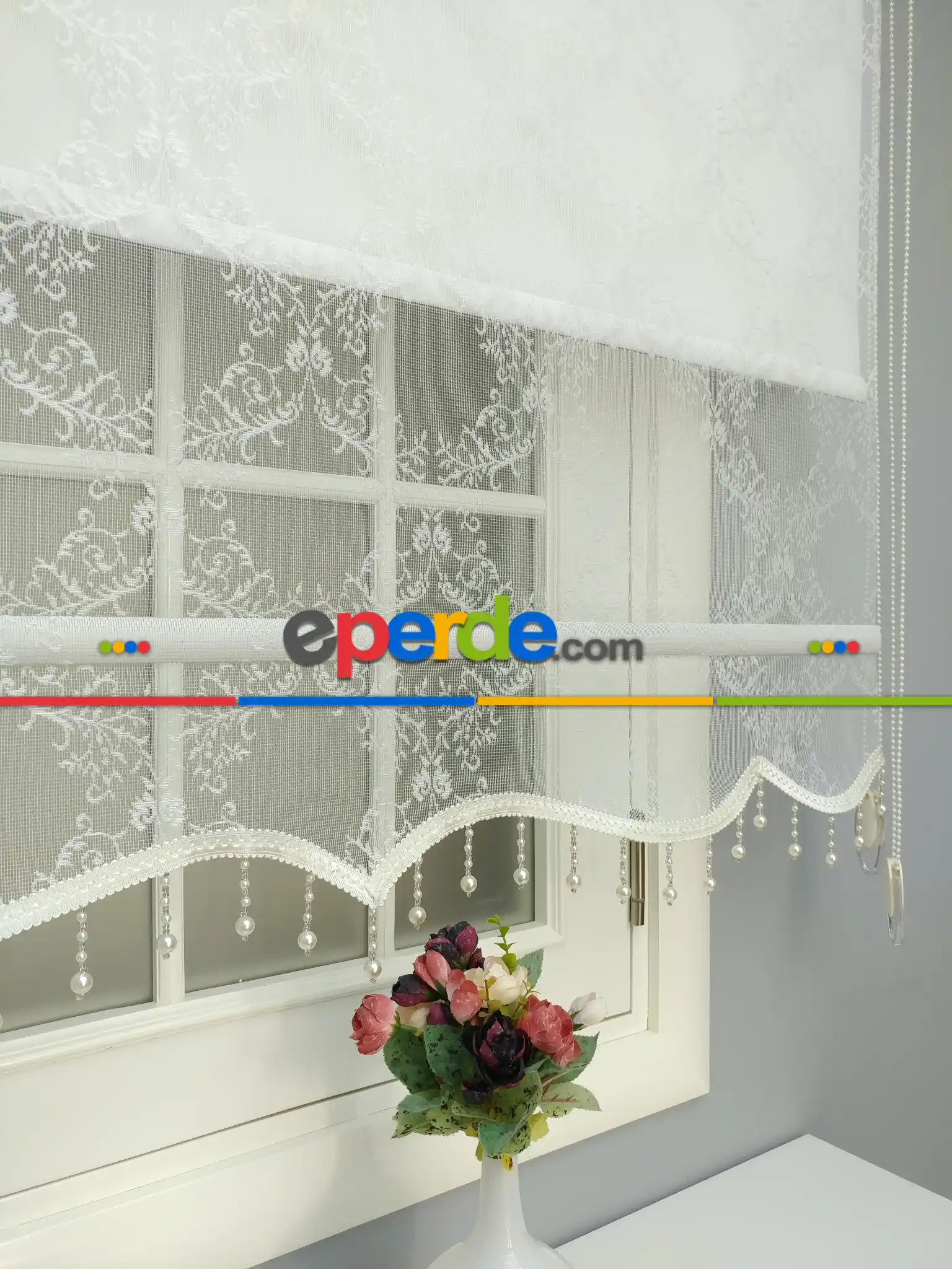 Yatak Odası - Çiftli Sistem Tül Ve Stor Perde - Ekru Renk