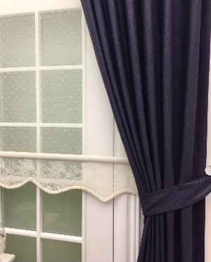 Lacivert Renk Düz Fon Perde- Lacivert