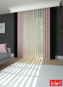 Brillant Akıllı Tül Siyah-lila Perde Tül Dikey Zebra Perde Düz 1. Kalite