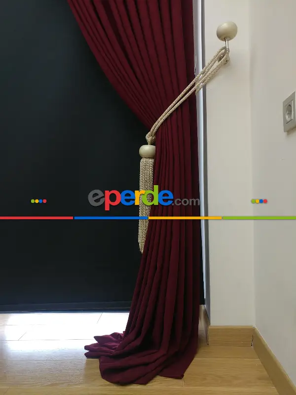 Düz Renk Dökümlü Fon Perde (150)- Bordo